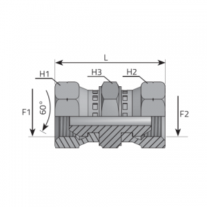 Adaptor metric swivel female- metric swivel female. (AFFDM)